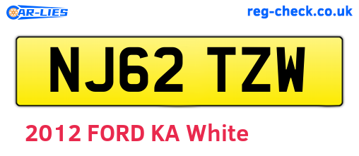 NJ62TZW are the vehicle registration plates.