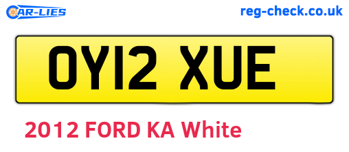 OY12XUE are the vehicle registration plates.