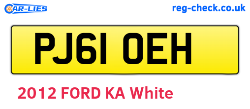 PJ61OEH are the vehicle registration plates.