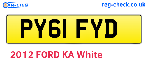 PY61FYD are the vehicle registration plates.