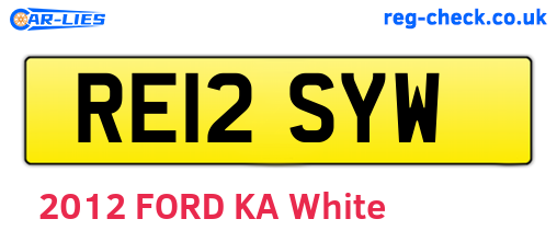 RE12SYW are the vehicle registration plates.