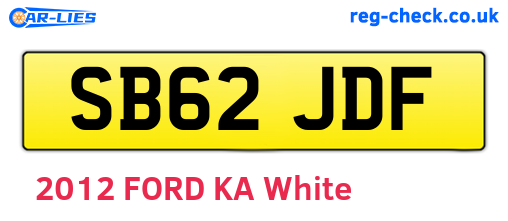 SB62JDF are the vehicle registration plates.