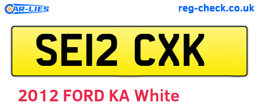 SE12CXK are the vehicle registration plates.