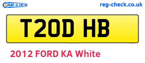 T20DHB are the vehicle registration plates.