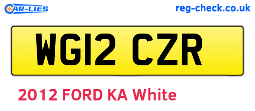 WG12CZR are the vehicle registration plates.