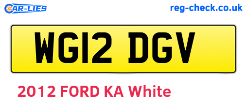WG12DGV are the vehicle registration plates.