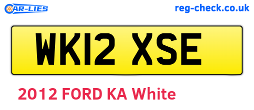 WK12XSE are the vehicle registration plates.