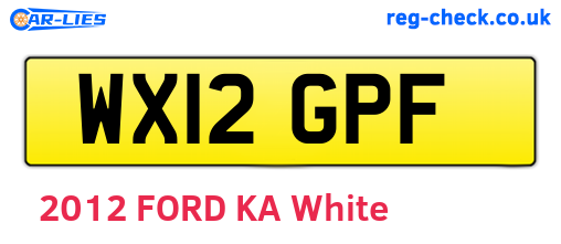 WX12GPF are the vehicle registration plates.