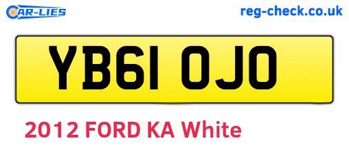 YB61OJO are the vehicle registration plates.