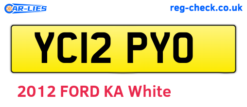YC12PYO are the vehicle registration plates.