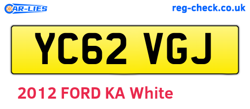 YC62VGJ are the vehicle registration plates.