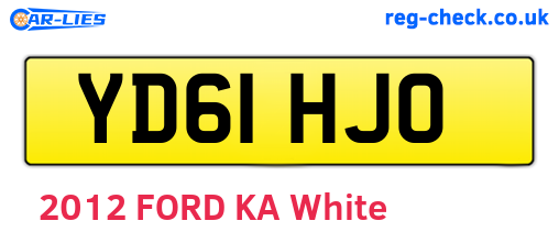 YD61HJO are the vehicle registration plates.