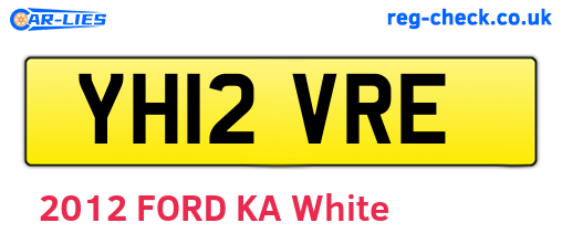 YH12VRE are the vehicle registration plates.