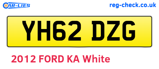 YH62DZG are the vehicle registration plates.