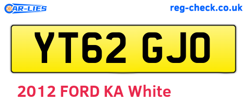 YT62GJO are the vehicle registration plates.