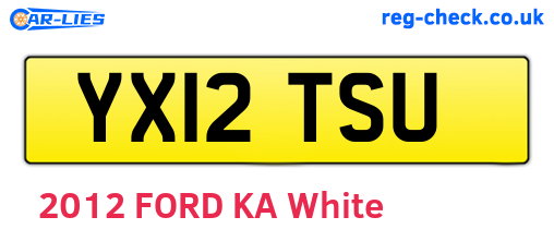 YX12TSU are the vehicle registration plates.