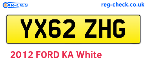 YX62ZHG are the vehicle registration plates.