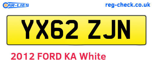 YX62ZJN are the vehicle registration plates.