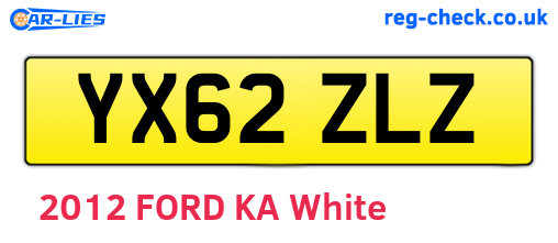 YX62ZLZ are the vehicle registration plates.