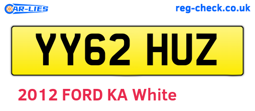 YY62HUZ are the vehicle registration plates.