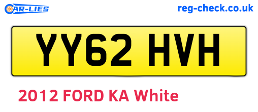 YY62HVH are the vehicle registration plates.