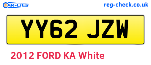 YY62JZW are the vehicle registration plates.