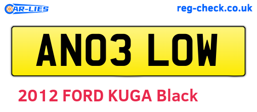 AN03LOW are the vehicle registration plates.