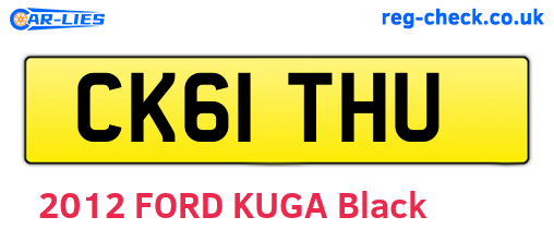 CK61THU are the vehicle registration plates.