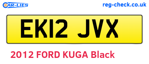 EK12JVX are the vehicle registration plates.