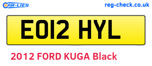 EO12HYL are the vehicle registration plates.