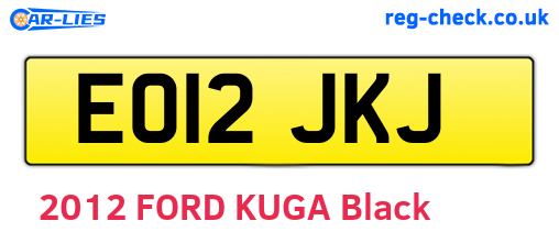 EO12JKJ are the vehicle registration plates.