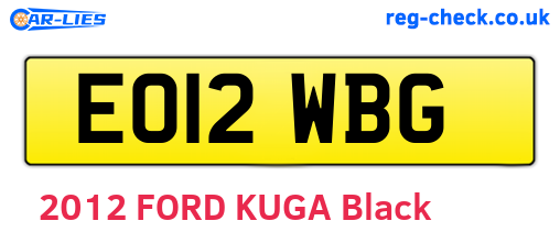 EO12WBG are the vehicle registration plates.