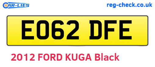 EO62DFE are the vehicle registration plates.