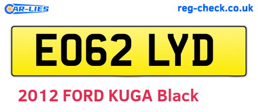 EO62LYD are the vehicle registration plates.