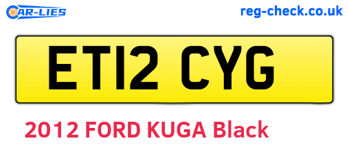 ET12CYG are the vehicle registration plates.