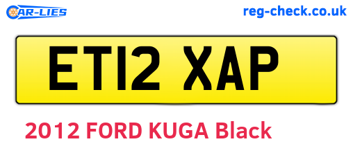 ET12XAP are the vehicle registration plates.
