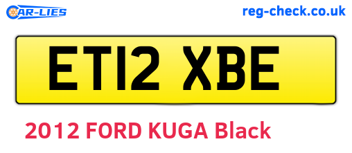 ET12XBE are the vehicle registration plates.