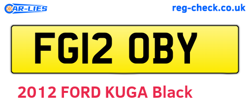 FG12OBY are the vehicle registration plates.