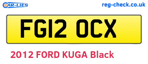 FG12OCX are the vehicle registration plates.