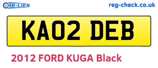 KA02DEB are the vehicle registration plates.
