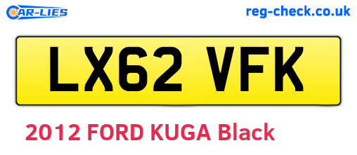 LX62VFK are the vehicle registration plates.