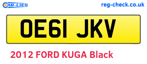 OE61JKV are the vehicle registration plates.