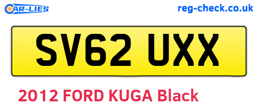 SV62UXX are the vehicle registration plates.