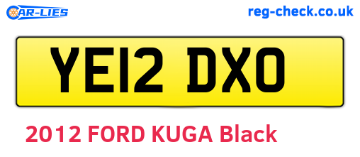 YE12DXO are the vehicle registration plates.