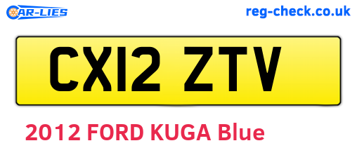 CX12ZTV are the vehicle registration plates.