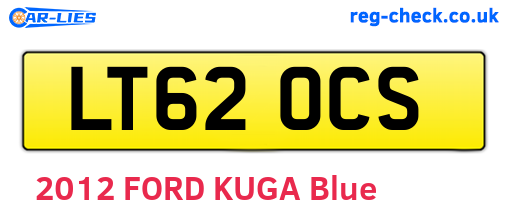 LT62OCS are the vehicle registration plates.