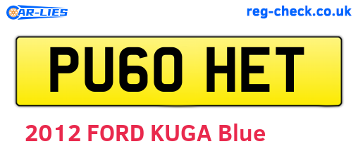 PU60HET are the vehicle registration plates.