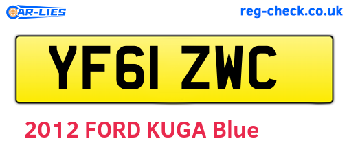 YF61ZWC are the vehicle registration plates.