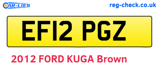 EF12PGZ are the vehicle registration plates.