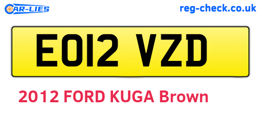 EO12VZD are the vehicle registration plates.